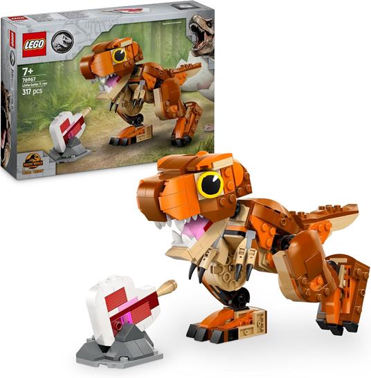 LEGO Jurassic World 76967 Little Eatie: T. Rex, Dinosauro Giocattolo con Parti Mobili, Gioco di Ruolo Bambini 7+, Idea Regalo