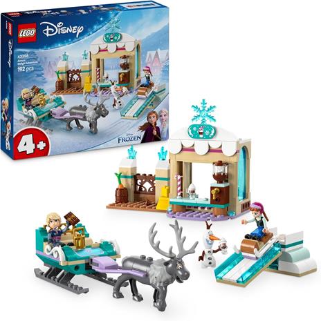 LEGO | Disney Frozen 43256 Avventura sulla Slitta di Anna, Giochi da Principesse Bambine 4+ da Costruire, Personaggi dai Film