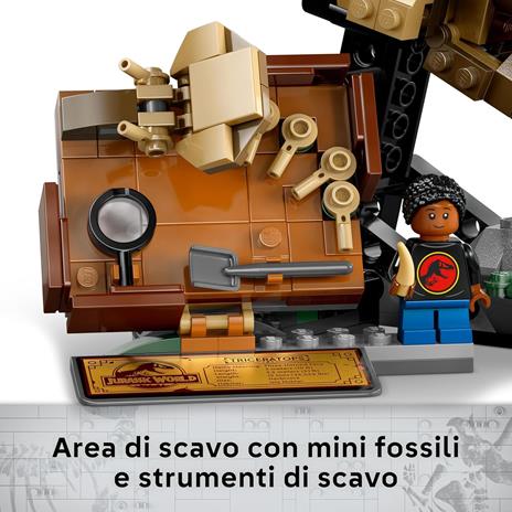 LEGO Jurassic World 76969 Fossili di Dinosauro: Teschio di Triceratopo, Giocattolo con Supporto e Minifigure - 6