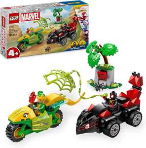 LEGO Spidey e i Suoi Fantastici Amici 11198 Inseguimento sui Dino-Veicoli di Spin ed Electro, Giochi Educativi per Bambini 4+