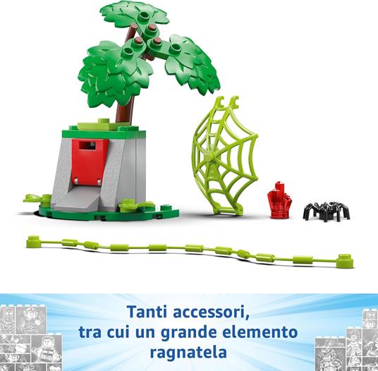 LEGO Spidey e i Suoi Fantastici Amici 11198 Inseguimento sui Dino-Veicoli di Spin ed Electro, Giochi Educativi per Bambini 4+ - 5