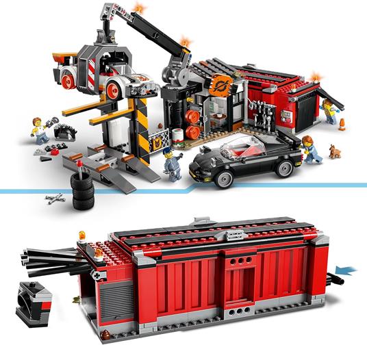 LEGO City 60472 Sfasciacarrozze con Auto, Giocattolo con 2 Macchine, Ricambi, Gru, Crusher e 4 Minifigure, Giochi Bambini 8+ - 3