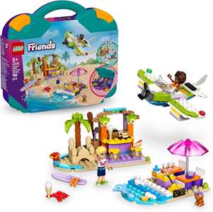LEGO Friends 42672 Valigia Creativa da Spiaggia e da Viaggio, Giochi 2 in 1 Bambine 5+, Motoscafo e Idrovolante Giocattolo