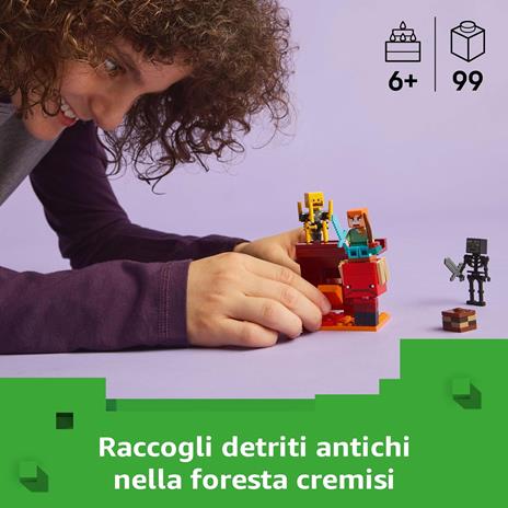 LEGO Minecraft 21266 Battaglia sul Ponte del Nether, Gioco d'Avventura Bambini 6+ con Funzioni e 4 Personaggi dal Videogioco - 2