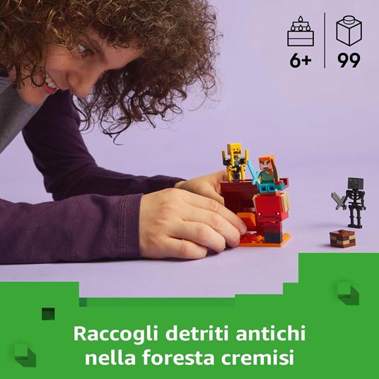 LEGO Minecraft 21266 Battaglia sul Ponte del Nether, Gioco d'Avventura Bambini 6+ con Funzioni e 4 Personaggi dal Videogioco - 2