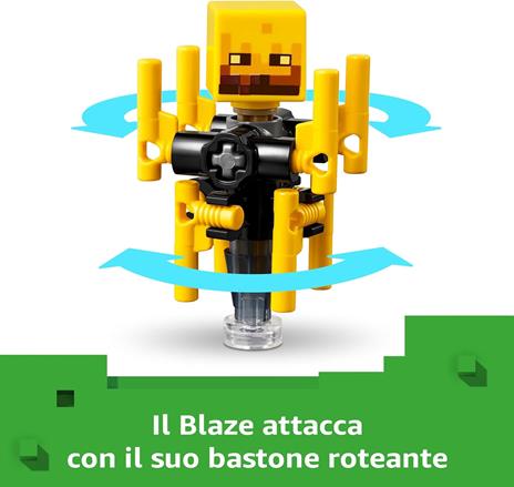 LEGO Minecraft 21266 Battaglia sul Ponte del Nether, Gioco d'Avventura Bambini 6+ con Funzioni e 4 Personaggi dal Videogioco - 4