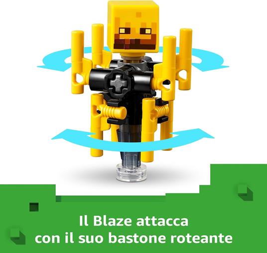 LEGO Minecraft 21266 Battaglia sul Ponte del Nether, Gioco d'Avventura Bambini 6+ con Funzioni e 4 Personaggi dal Videogioco - 4