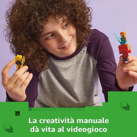 LEGO Minecraft 21266 Battaglia sul Ponte del Nether, Gioco d'Avventura Bambini 6+ con Funzioni e 4 Personaggi dal Videogioco - 5