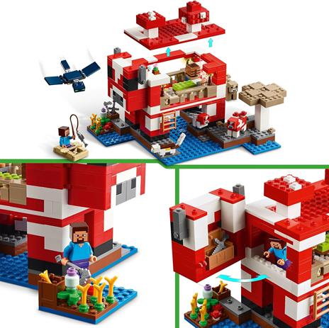 LEGO Minecreaft 21270 La Casa del Mooshroom, Giochi di Ruolo Bambini 8+ con Personaggi, Animali Giocattolo, Mob e Accessori - 2
