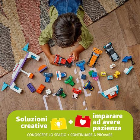 LEGO DUPLO 10445 Auto da Corsa e Piloti Team F1, Macchina Giocattolo da Costruire, Giochi Creativi e Didattici per Bambini 2+ - 3
