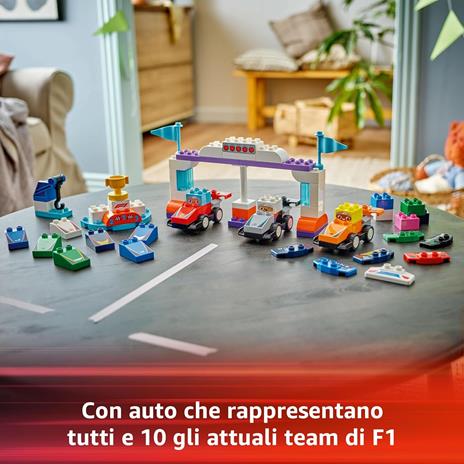 LEGO DUPLO 10445 Auto da Corsa e Piloti Team F1, Macchina Giocattolo da Costruire, Giochi Creativi e Didattici per Bambini 2+ - 5