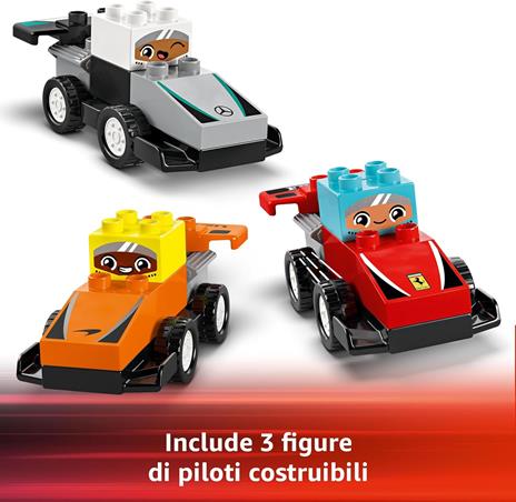 LEGO DUPLO 10445 Auto da Corsa e Piloti Team F1, Macchina Giocattolo da Costruire, Giochi Creativi e Didattici per Bambini 2+ - 6