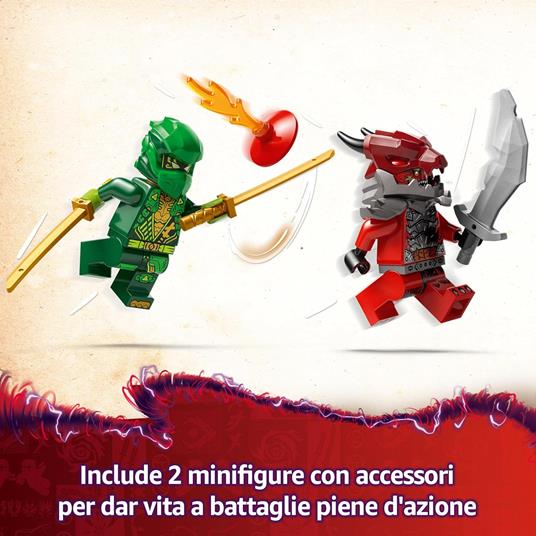 LEGO NINJAGO 71828 Racer Pull-Back di Lloyd - Modello di Auto da Corsa Giocattolo con 2 Minifigure e Armi, Giochi Bambini 7+ - 4