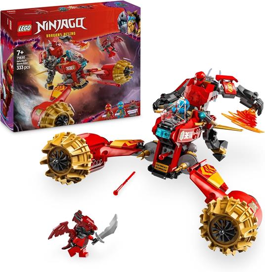 LEGO NINJAGO 71830 Mech Storm Rider di Kai - 2 Veicoli Trasformabili in Figura Snodabile e Moto Giocattolo, Giochi Bambini 7+