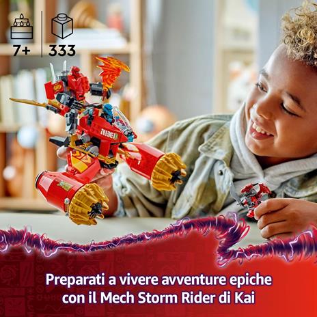 LEGO NINJAGO 71830 Mech Storm Rider di Kai - 2 Veicoli Trasformabili in Figura Snodabile e Moto Giocattolo, Giochi Bambini 7+ - 2