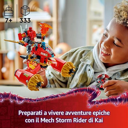 LEGO NINJAGO 71830 Mech Storm Rider di Kai - 2 Veicoli Trasformabili in Figura Snodabile e Moto Giocattolo, Giochi Bambini 7+ - 2