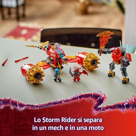 LEGO NINJAGO 71830 Mech Storm Rider di Kai - 2 Veicoli Trasformabili in Figura Snodabile e Moto Giocattolo, Giochi Bambini 7+ - 3