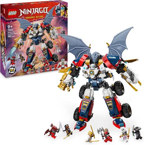 LEGO NINJAGO 71834 Mech Ultra Combinatore di Zane - Robot Giocattolo 4 in 1 Separabile in 4 Modellini, Giochi per Bambini 9+