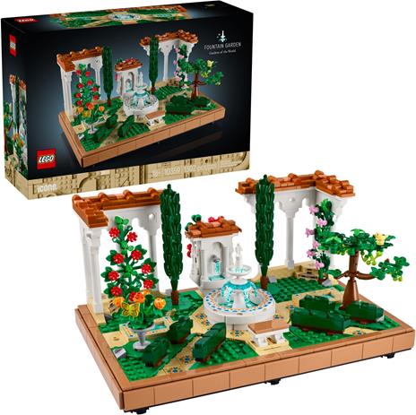 LEGO Icons 10359 Il Giardino della Fontana, Modellino da Costruire per Adulti da Collezione, Idea Regalo per Donna o Uomo