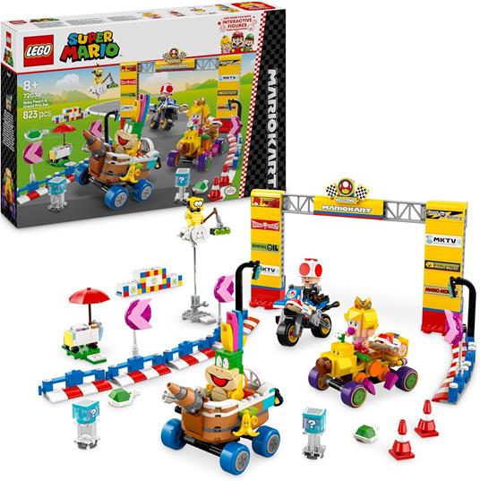 LEGO Super Mario 72036 Mario Kart: Pack Baby Peach e Gran Premio, Veicoli e Pista Giocattolo da Costruire, Giochi Bambini 8+