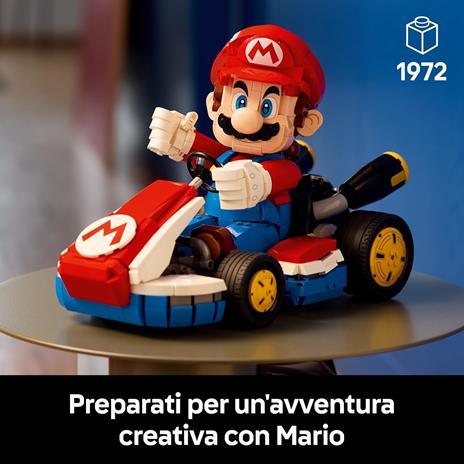 LEGO Mario Kart: Mario e Kart Standard - Personaggio Nintendo da Esposizione con Modellino di Auto - 72037 - 2