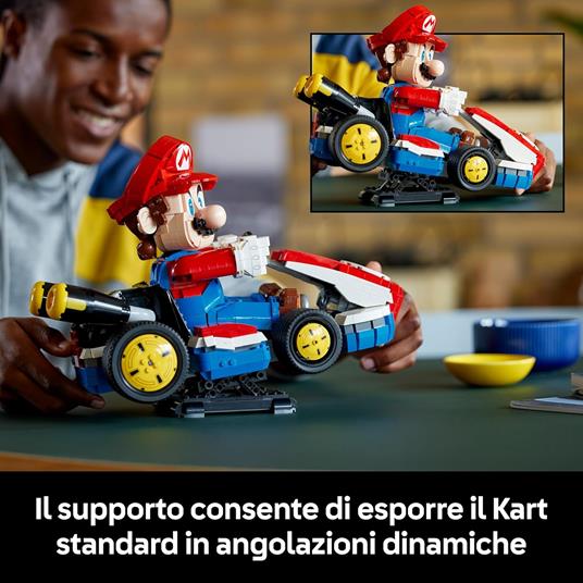 LEGO Mario Kart: Mario e Kart Standard - Personaggio Nintendo da Esposizione con Modellino di Auto - 72037 - 5