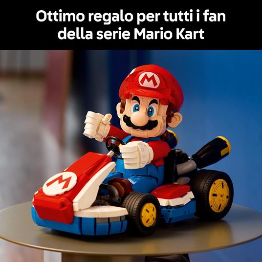 LEGO Mario Kart: Mario e Kart Standard - Personaggio Nintendo da Esposizione con Modellino di Auto - 72037 - 6