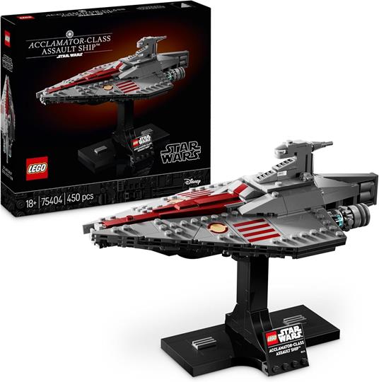 LEGO Star Wars 75404 Nave d'Assalto Classe Acclamator, Astronave da Collezione con Supporto, Regalo per Adulti, Uomo e Donna