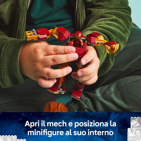 LEGO Marvel 76307 Mech di Iron Man Contro Ultron - Action Figure Giocattolo da Costruire con 2 Minifigure, Gioco Bambini 6+ - 2