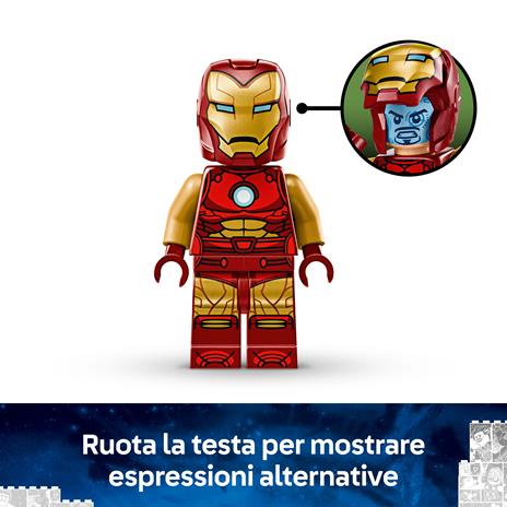 LEGO Marvel 76307 Mech di Iron Man Contro Ultron - Action Figure Giocattolo da Costruire con 2 Minifigure, Gioco Bambini 6+ - 3