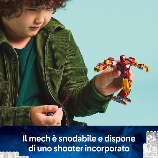 LEGO Marvel 76307 Mech di Iron Man Contro Ultron - Action Figure Giocattolo da Costruire con 2 Minifigure, Gioco Bambini 6+ - 4