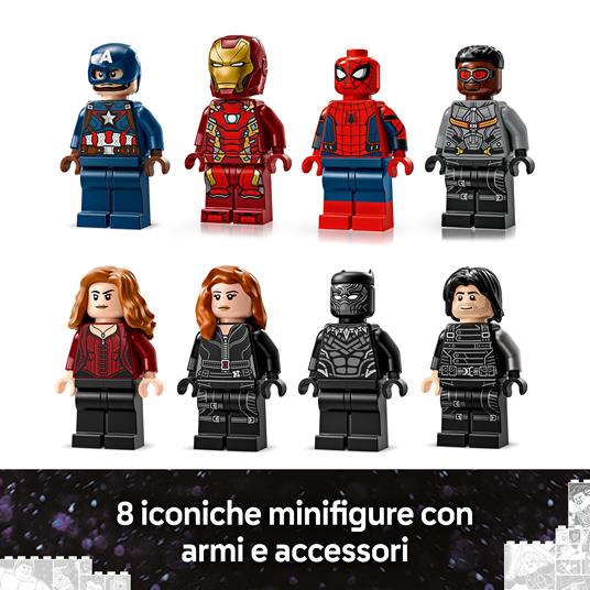 LEGO Marvel 76314 Azione di Battaglia Captain America: Civil War, 8 Minifigure Avengers e Aereo Giocattolo Quinjet - 5