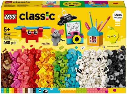 LEGO Classic 11042 Scatola della Felicità Creativa, Set di Costruzioni con Mattoncini Colorati, Giochi Creativi Bambini 5+