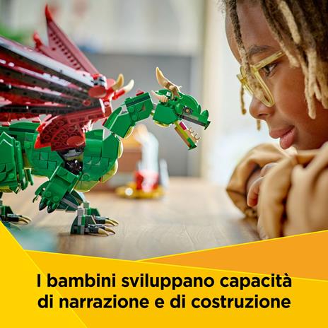 LEGO Creator 3 in 1 31161 Drago Medievale Giocattolo, Si Trasforma in Serpente o Fenice, Animali da Costruire per Bambini 9+ - 2