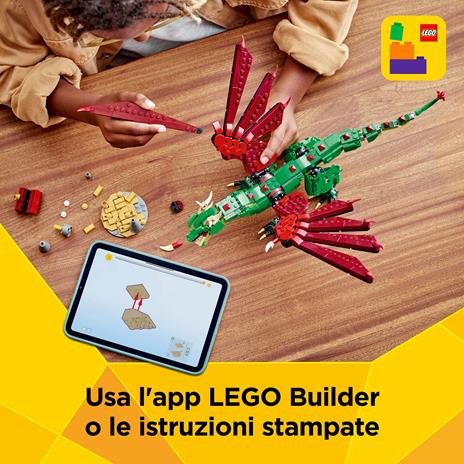 LEGO Creator 3 in 1 31161 Drago Medievale Giocattolo, Si Trasforma in Serpente o Fenice, Animali da Costruire per Bambini 9+ - 5