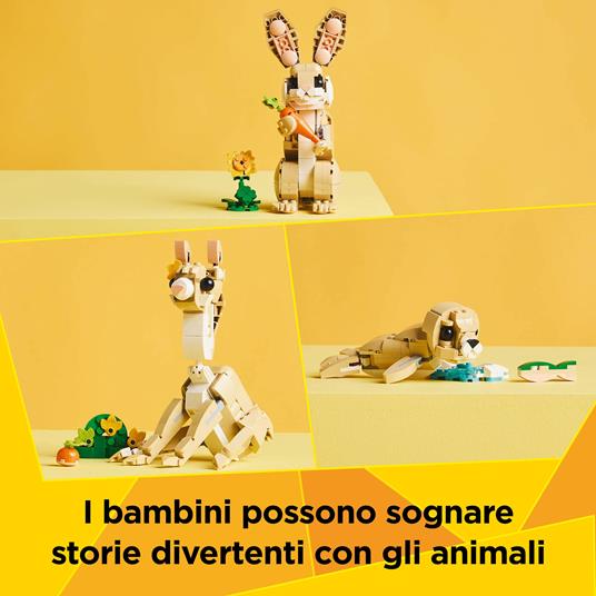 LEGO Creator 3 in 1 31162 Adorabile Coniglio Giocattolo, Si Trasforma in Lama o in Foca, Animali da Costruire per Bambini 8+ - 2