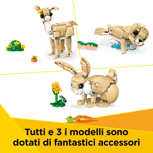 LEGO Creator 3 in 1 31162 Adorabile Coniglio Giocattolo, Si Trasforma in Lama o in Foca, Animali da Costruire per Bambini 8+ - 3