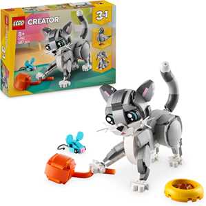 LEGO Creator 3 in 1 31163 Gatto Giocoso Giocattolo, Si Trasforma in Piccione o in Cane - Animali da Costruire per Bambini 8+