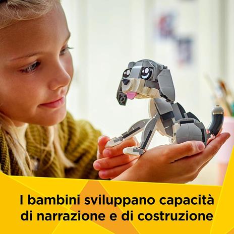 LEGO Creator 3 in 1 31163 Gatto Giocoso Giocattolo, Si Trasforma in Piccione o in Cane - Animali da Costruire per Bambini 8+ - 5