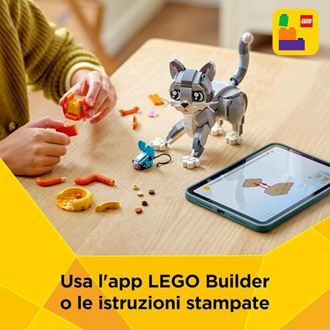 LEGO Creator 3 in 1 31163 Gatto Giocoso Giocattolo, Si Trasforma in Piccione o in Cane - Animali da Costruire per Bambini 8+ - 6