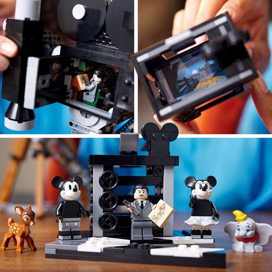 LEGO Disney 43230 Cinepresa Omaggio a Walt Disney 100° Anniversario con Minifigure di Topolino e Minnie Regali Donna e Uomo - 8