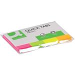 Segnapagina Q-Connect Index Marker neon 20x50 mm assortiti dispenser 4 blocchetti da 50 - KF01226