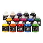 Set di colori acrilici lucidi A-Color - Colori assortiti - 15 x 500 ml