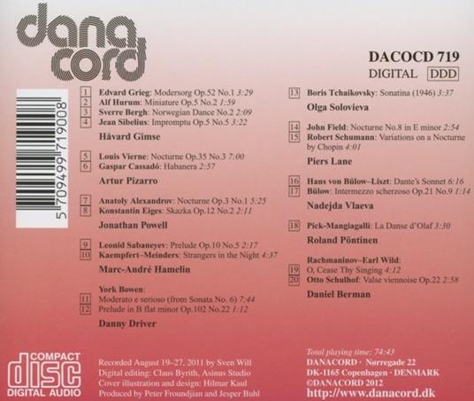 Rarities of Piano Music 2011 - CD Audio - 2