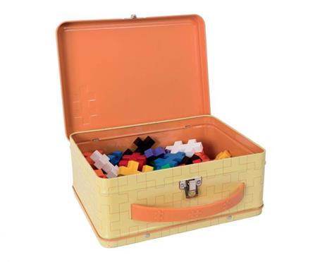 Plus-Plus 9603274 Set di mattoncini per Costruzione, con Manico e Scatola in Metallo e 70 Pezzi, Multicolore