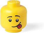 LEGO Scatola Testa Ragazzo Porta Oggetti Piccola Impilabile, 2,0 L, Giallo