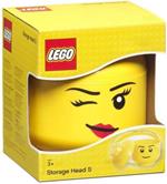LEGO Scatola Testa Ragazza Porta Oggetti Piccola Impilabile, 2,0 L, Giallo