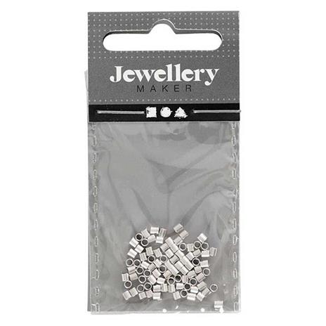 80 perline d'argento in tubo di cotta Ø 2 mm - 2