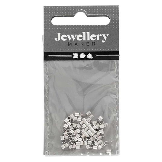 80 perline d'argento in tubo di cotta Ø 2 mm - 2