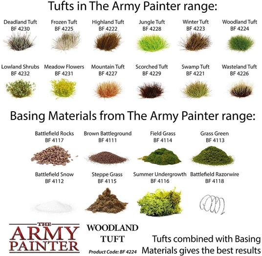 The Army Painter | Battlefield Tufts | Ciuffi d'Erba per Basette | Erba Boschiva | Woodland Tuft - 6